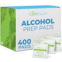 Care Touch Alkohol Wipes Individually Wrapped - Prep Pads with 70% Isopropyl Alkohol, Great for Home, Medical & First Aid Kits Sterialized, Antiseptic 2- Ply Swabs 400 Count
