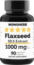 MontaHERB Flaxseed Extract 1000 mg - 90 Vegetarian Capsules