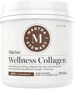 Martha Stewart Collagen Peptides Powder - Multi Collagen for Women 124; Suplemen Kesehatan untuk Skin, Hair, Nails, dan Kekuatan Tulang 124; 15g Protein 124; Kopi 124; 25 Hamba