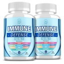 Suplemen Dukungan Imune, 10 -in- 1 Pertahanan Ammune dengan Vitamin C, B6, B12, VIT D, Zinc, Echinacea Turmeric Elderberry Ammune Boosters untuk Adult - 120 Capsules (2 Pack)