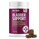 Pet MD Bladder Support Plus Cranberry for Dogs - Dukung Bladder Control & Urinary Trakt Health - Help Relieve Dog UTI & Incontinuence - Wild Yam Root & Cranberry Bladder Bites for Dogs - 60 ct