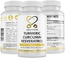 Curcumin Turmeric Resveratrol Suplemen Nutres, Properti Antioksidant, Mendukung Inflammasi Baik dan Sistem Imune, 120 Agan Kapsul
