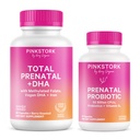 Pink Bangau Prenatal Vitamin Duo: Prenatal Vitamin and Programs for Pregnant Women -Morning Sickness and Fetal Development Support with DHA, Floid, Vitamin B6, and More - 2 Products, 90 Capsules