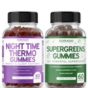 "Night Time Burner Gummies (60 Count) - Weight Loss & Metabolism Sugar- Free Melonalin Suplement and Supergreens Gummies (60 Count) - Greens Supportions Immunity Support - Non GMO & USA