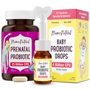 Mama Natural Prenatal Probiotic & Bayi Probiotic Drops Bundle - Gut, Vaginal & Imune Dukungan untuk Ibu + Digetical Comfort untuk Bayi dengan Propole- Bundle & Simpan