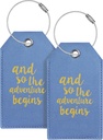 Tags Usai & Ijin Peninggalan Kembang Pakaian Kulit untuk Instrumen Handbag dengan Nama ID Label Travel Esentials, Unique Fun Blue Personalized Lags 2 Pack