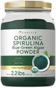 Carlyle Organic Spirulina Powder 2.2 lbs 124; Blue Green Algae 124; 8g Spirulina per Serving 124; Vegan, Non- GMO, Gluten Free Suplemen