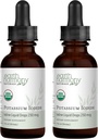USDA Potasium Organik Iodide 250 mcg Liquid Suplement 2- Pack (Persediaan 1 Tahun) - Mendukung The Thyroid Gland dan membantu Exposure & Low Levels of Iodin - More Bioavailable Than Tablets, Pil - 1 Fl Oz