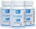 3 Bottle Sixfold Magnesium Complex 144; 350mg Magnesium Glycinate, Malate, Citrate, Taurine, Oxide, L- threonate for Muscles, Nerves, & Energy, GABA Sleep Dukung 124; High Absorcience Hegan 124; Segan 124; 90 Capsules