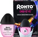 Rohto Digi- Eye Eye Eye Strain Drops, Cooling Eye Strain Relief From Digital Eye Strain Symptoms, Long-Lasting, Soothing Eye Relief, Eye Drops for Red, reeed Eyes 0.4 fl oz Bottle (Paket 2)