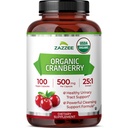 Zazzee USDA Organik Cranberry 25: 1 Ekstrak, 500 mg per Capsule, 100 Vegan Kapsul, Lebih dari 3 Bulan Supply, Standardisasi, Konsentrasikan 25X Ekstrak, 100% Vegetarian, Sertifikasi Organ, Non-GMO All- Natural