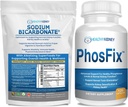 Sodium Organik Bikarbonat Tambahan Alkaliline Bundle 2LB Powder untuk Alkallinity, Ginney & Acid + PhosFix 120 Pills Phosphorus Binder untuk Posfor Healthy Levels & Ginjal Kesehatan