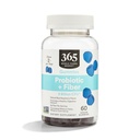 365 oleh Whole Foods Market, Probiotic + Fiber Gummies 2 Milyar CFU, Alami Blue Raspberry Flavor, 60 ct