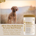 Larry 8-in- 1 Multivitamin Dog = 124; Heart, Divalry, Liver, Skin, Coat, & Joint for Dogs 24; Dog Vitamin, Minamins, Omegas, & Glucosamin Chondroitin 124; 60 Soft Chews