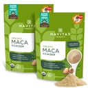 Naval Organics Maca Powder, 16oz (2-Pack), 181 Servings - Organik, Non-Gmo, Low Temple-Died, Gluten- Free, Light Brown