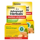 Dari Makers of Dramamine, Advanced Herbals, Non-Drowsy, Motion Sickness Relief, Dibuat dengan Natural Ginger, 18 Count, 2 Pack