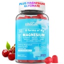 Magnesium Gummies 400mg 124; sebagai 8 Forms Magnesium Glycinate, Malate, Citrat, Tadrate, Oxide, dan Lebih dari 124; dengan Aswagandha Ekstrak, D3 & B12 Dukungan untuk Tenang, Zzz, Mood, Muscle Cramp - Vegan 60 Cts