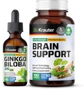 BIO KRAUTER Ginkgo Biloba Ticture 2 Fl Oz. & Otak Mendukung 100 Kapsul