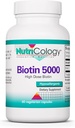 Nutricology Biotin 5000 Tambahan - 5000mcg Biotin, Vitamin for Hair, Skin and Nails, High Dose, Vegetarian Capsules, hypoallergenic, Gluten Free - 60 Count