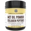 Muto MCT Oil Powder + Collagen + Prebiotic Acacia Fiber, Vanilla Flavor, 16oz. Grass Fed Collagen, Perfect for Keto, 0 Net Carb, Stevia, Erythritol, Powdered Drink