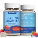 2 Pack L-Lysine 100mg Gummies, Suplemen Lysine Chewable untuk Dewasa, Dukungan Imune, Dukungan Formasi Collagen, Non-GMO, Vegan, Gluten Free - 120 Counts