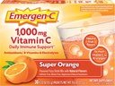Emergen- C 100mg Vitamin C Powder untuk Daily Imune Dukungan Caffeine Free Vitamin C Suplemen dengan Zinc dan Manganese, B Vitamin dan Electrolites, Super Orange Flavor - 30 Count