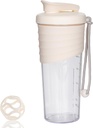 Shaker Bottle for Protein Mixes, 24 oz, Protein Shaker with Whish Ball, Mixer Bottle, Portable Pre Workout Whey Drink, Beige