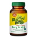 MegaFood Baby & Me 2 Prenatal Vitamin for Women, DHA & Choline Suplemen, DHA cair dan Choline for Baby Brain dan Eye Development Selama Pregnancy, Vegan, 60 Capsules (30 Pelayan)