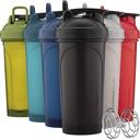 Piala Hydra ProFlow Shaker Bottle 6-Pack (28oz): Protein Shaker Cups dengan Whisk Ball, Lid Bukti Leak-, Tersembunyi Carry Handle 124; BPA-Free Gym Mixer untuk Powder Protein, Mixing Suplemen, Colors Baru