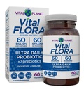 Planet Vital - Vital Flora Ultra Daily Probiotic 60 Milyar CFU, Strains Diverse, Prebiotik Organik, Dukungan Imune, Bantuan Bloting Relief, Program Kesehatan Digetical untuk Perempuan dan Pria 60 Kasules