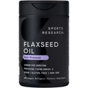 Sports Research Vegan Flaxseed Oil (1200 mg) Herbal Suplemen dengan Plant - Based ALA Omega 3 - Vegan Disahkan & Non-GMO Verifikasi - Gluten, Soy & Carrageenan Free (180 Veggie Softgeels)