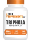 BulkSuplements.com Triphala Kapsules - Suplemen Triphala dengan Amla, Haritaki, dan Bibhitaki - Gluten Bebas, 3 Kapsul per Serving, 270 Cacah (Paket 1)