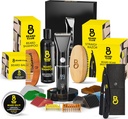 The Beard Club Pria 's Grooming Kit dengan Professional Cordless Electric Rechargable Hair & Kumis / Beard Trimmer, Straight Edge Razor, Shampo, Balm, Brush & Comb Gift Set