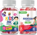 Magnesium Gummies untuk orang dewasa & Zinc Gummies untuk Anak-anak & Dewasa. 200mg - Calm Magnesium Chews - Magnesium Citrate Cherible Suplement for Mood & Muscle Support. Zinc Chewable Gummy untuk Dukungan Imune -