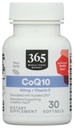 365 oleh Whole Foods Market, CoQ10 100 MG Plus Vitamin E, 30 Count