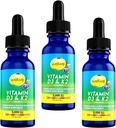 Liquid Vitamin D3 K2 Drops with MCT Oil 5000 IU - Vegan, No Taste, No Odor, Soy- Free, Gluten Free, Non-GMO, 1000 IU per Drop, Boosts Energy & Imune System (3 Pack)