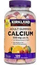 Kirkland Signature Chewable Calcium dengan Vitamin D3 Adult Gummies, 120 ct x 1 Bottle