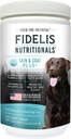 FIDELIS Skin & Coat Plus + Dog Skin & Coat Suplement, Omega 3, Vitamin E, Salmon Oil for Dogs, Fatty Acids, Heally Skin, Shiny Coat, Adult, Big & Small, Made USA, Vegetable Flavor, 120 Soft Chews