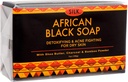African Black Soap 7oz for Acne, Ecsim, Dry Skin, Psoriasis, Scar Removal, Face & Body Wash - Shea Butter, Charcoin, Bamboo Powder