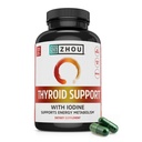 Dukungan Zhou Thyroid - Suplemen Perempuan & Pria dengan Zinc, Iodin & Selenium, Metabolic Health Thyroid Kompleks, Antioksidant Dukungan dengan Aswagandha & Kelp - 120 Gragie Capsules
