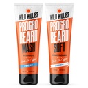 Wild Willies PROGRO Shamphod Shamperer and Conditioner Kit - foractified w / Caffeine & Biotin - Strengthening, Flake- Free, Moisturizing Beard Wash and Conditioner for Men, 2 x 5oz Tubes
