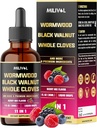 111 Black Walnut Wormwood Extract dengan Whole Cloves, Berberine dan 8 Bulan Tambahan - 1 Fl Oz - Berry Mix Flavor