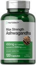 Tambahan Horbäach Ashwagandha = = 124; Max Power 124; 120 Capsules = = 124- GMO, Gluten Free = -