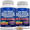 New Age Sea Moss Capsules Black Seed Oil Ashwagandha Turmeric Bladdercrack Burdock - dengan Manuka, Honey Dandelion, ACV Black Pepper Gluten Bebas