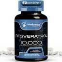 WELLNESS LABSRX Resveratrol 120 Capsules, Reveratrol Suplement, Reveratrol 1000mg Polygonum Root, Trans Resveratrol for Heally Aging, Heart, Health Support - Vegan, Keto