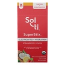 Electrolytes Organik + Hidration Minum Mix, Hidration Superfood Sticks, SuperStix by Sol- ti, Non-GMO, Vegan, Strawberry Lemon, 14 Single-Serving Sticks