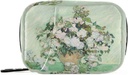Roses Van Gogh Pill Box 7 Day Case Bag Travel Pill Organizer Bag dengan Zipper Portable Case Compact Size for Vitamin Suplemen Hoder