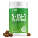 Pet MD 5in1 Dog Multivitamin - 30 Escalypse Vitamin, Mineral & Nutrients for Skin & Coat, Hip & Gabungan, Dibuble, Senior Dog & Puppy Vitamin - Glucotamine, Omega 3 6 9, & Program- 60ct