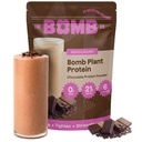 Bomb Plant Protein, Protein Powder dengan 21g Protein, Amino Acids, Zero Sugar, Pea Protein, Cocoa, Chia Seeds, Labu Benih, Vanilla & Monk Fruit, Gluten Free, Chocolate Flavor, 20 Srvgs