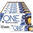 Satu Protein Bars, Blueberry Cobbler, Gluten Free dengan 20g Protein dan 1g Sugar, staples Pantry, 2.12 oz (12 Count)